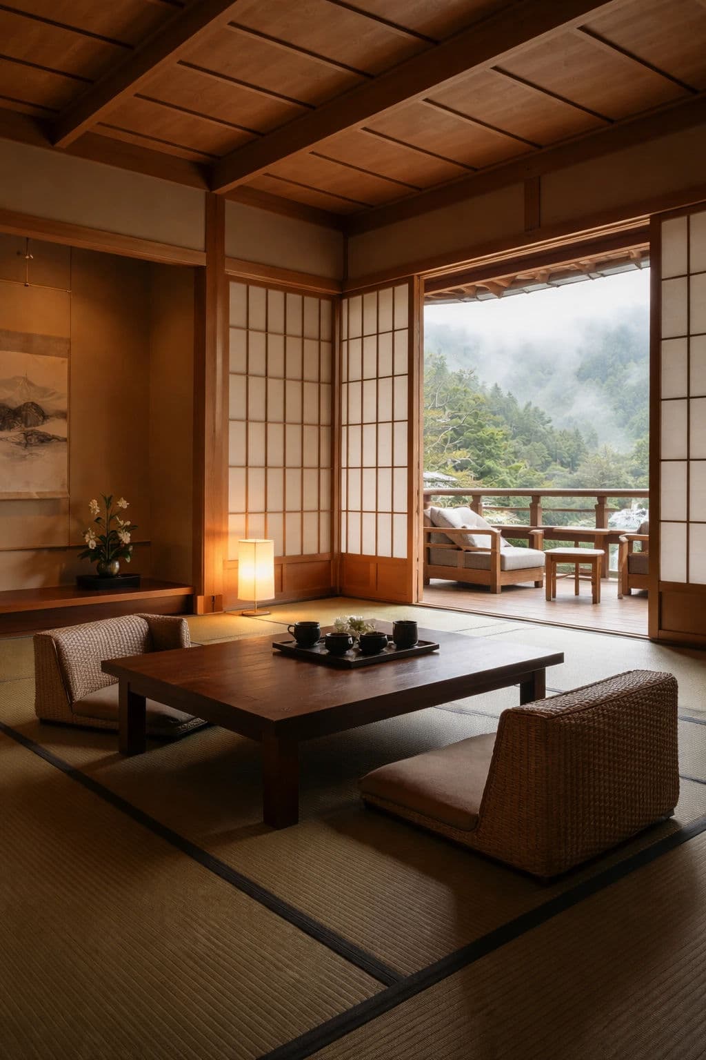 旅館の静かな和の空間