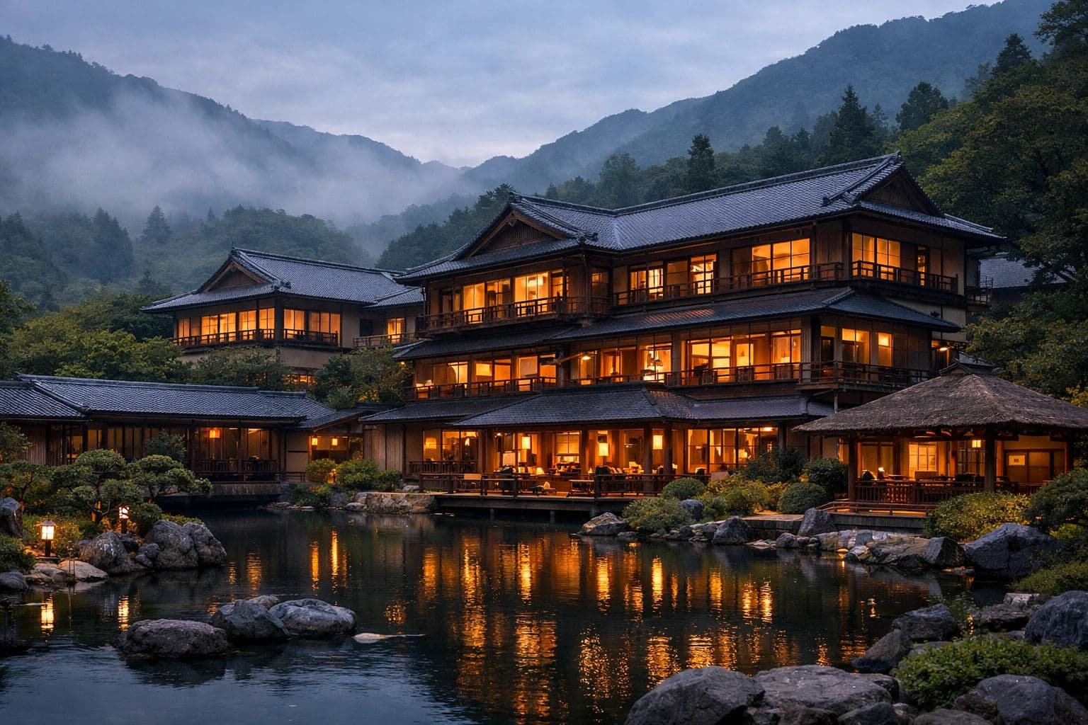箱根の温泉旅館の外観